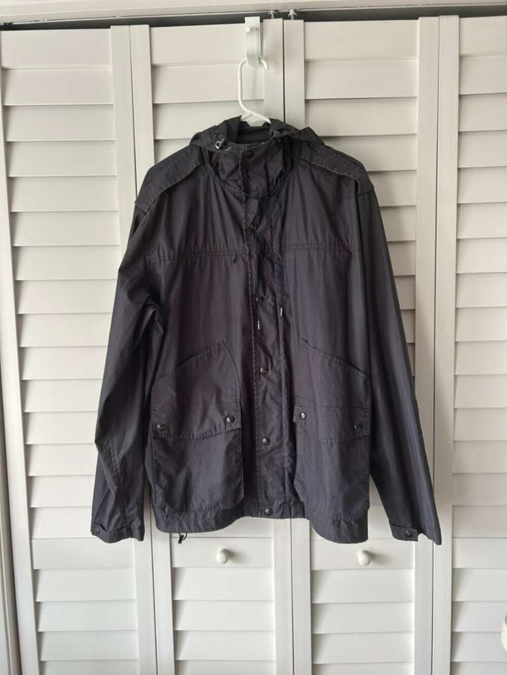 Daslu Hooded Lightweight Utility Rain Jacket Black Size G - Picture 2 of 16